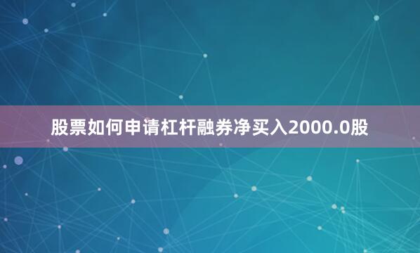 股票如何申请杠杆融券净买入2000.0股